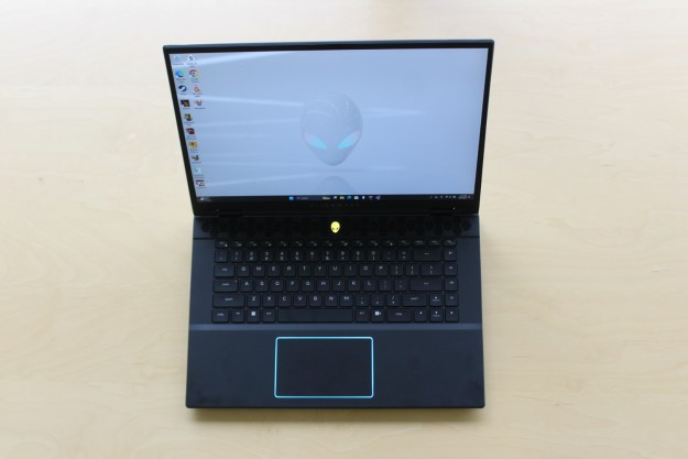 A top down view of the Alienware m16 R2.