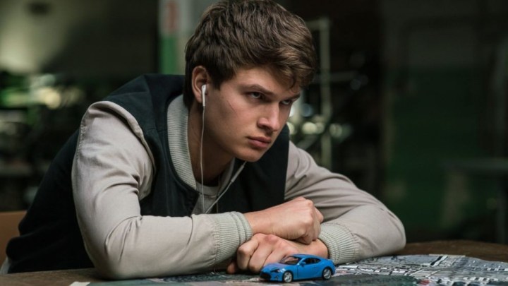A young man looks mad in Baby Driver.
