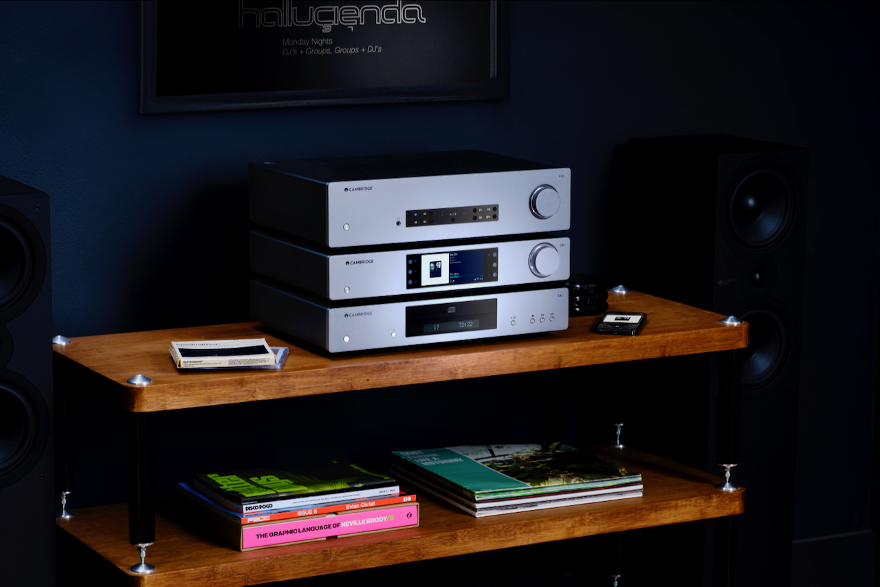 The Cambridge Audio CXN100, stacked with other Cambridge components.