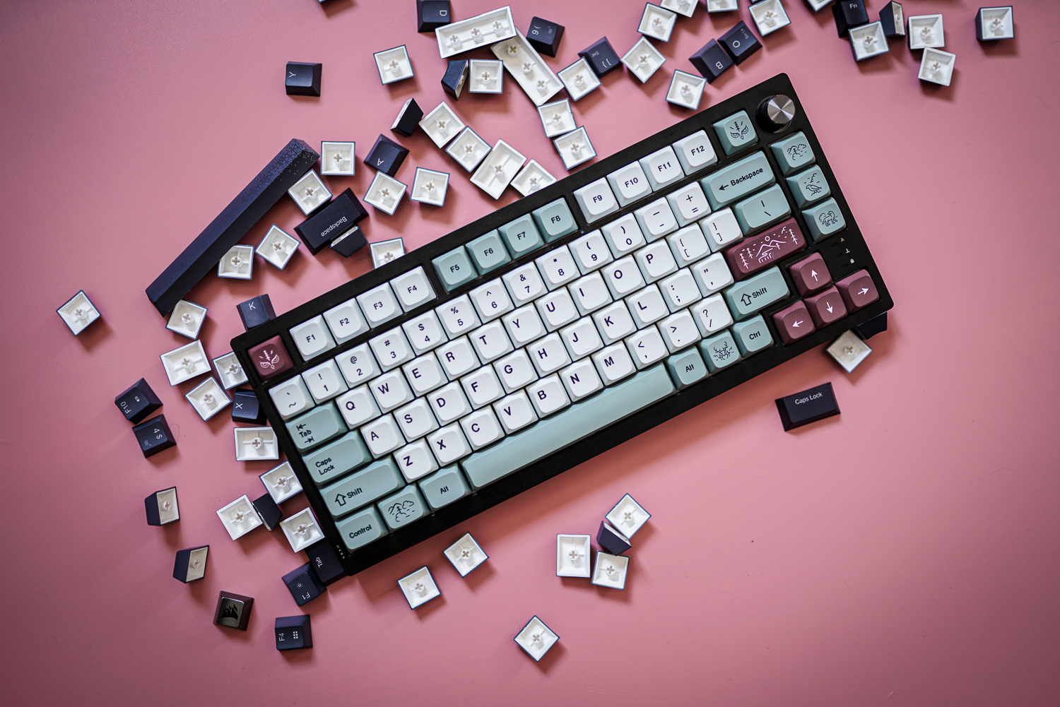 The Corsair K65 Plus Wireless with a new set of keycaps.