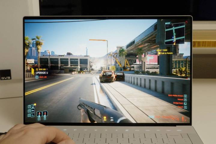 Cyberpunk 2077 being played on an XPS 14.