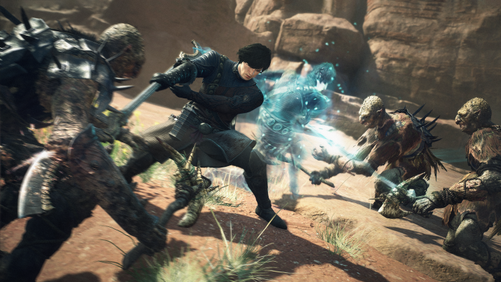 A Mystic Spearhand attacks enemies in Dragon's Dogma 2.