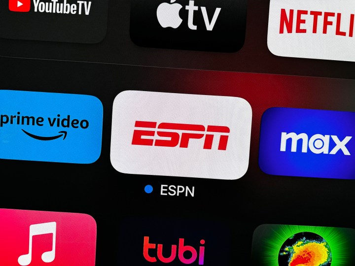 ESPN app icon on Apple TV.