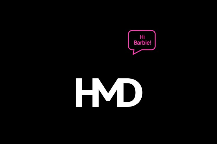 A promotional image for HMD Global and Mattel's brand partnership.