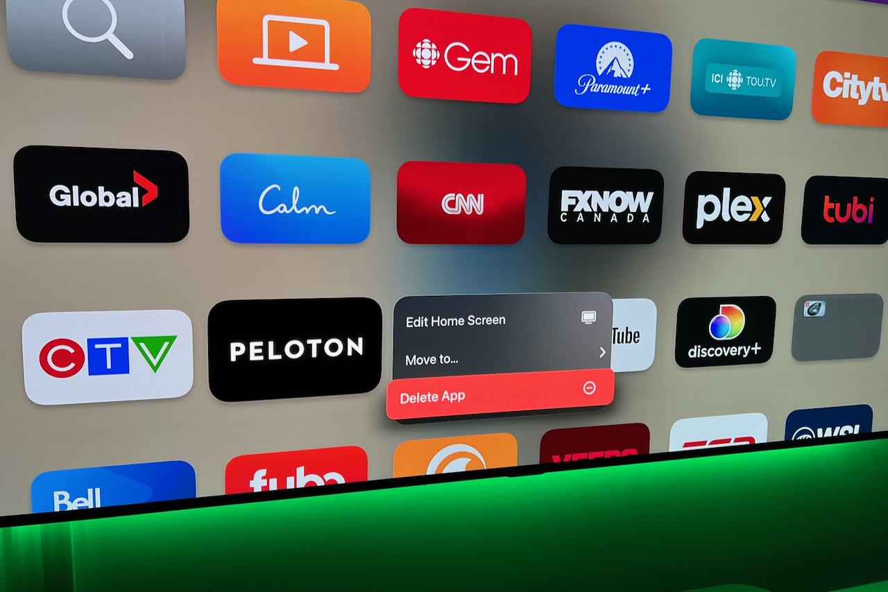 How to delete apps from Apple TV.