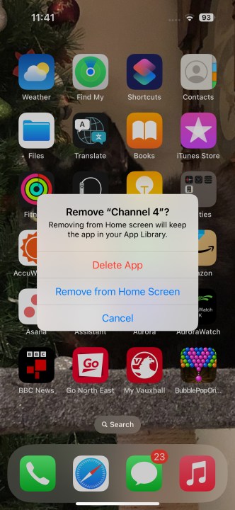 Hiding the Channel 4 app from the iPhone home screen.