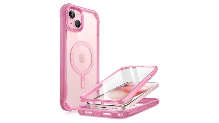 i-Blason Ares Mag for iPhone 15 Plus in pink.