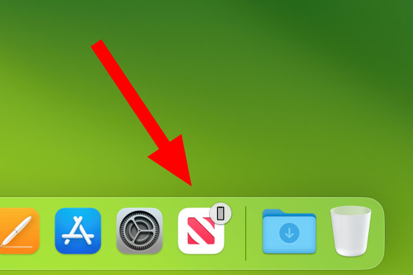 Mac 上的切换，显示在用户 macOS Dock 中的 iPhone 上打开的应用程序。