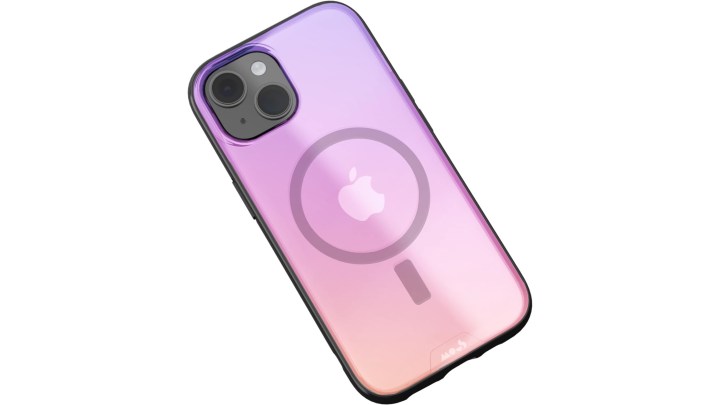 Mous Clarity 2.0 Iridescent case for iPhone 15 Plus.