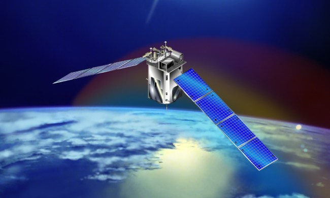 An illustration of NASA's TIMED satellite.