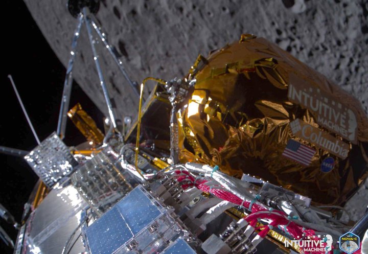 Intuitive Machines' Odysseus spacecraft ahead of its lunar landing attempt.