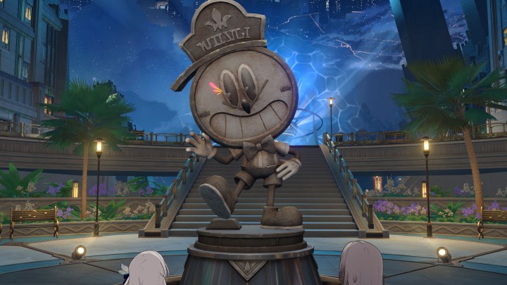 Cartoon character of clock Clockie statue in Penacony