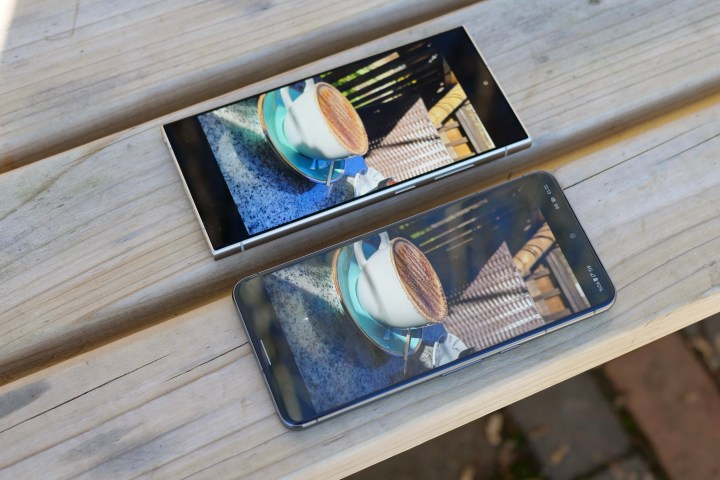 The screen on the Samsung Galaxy S24 Ultra and the Google Pixel 8 Pro.