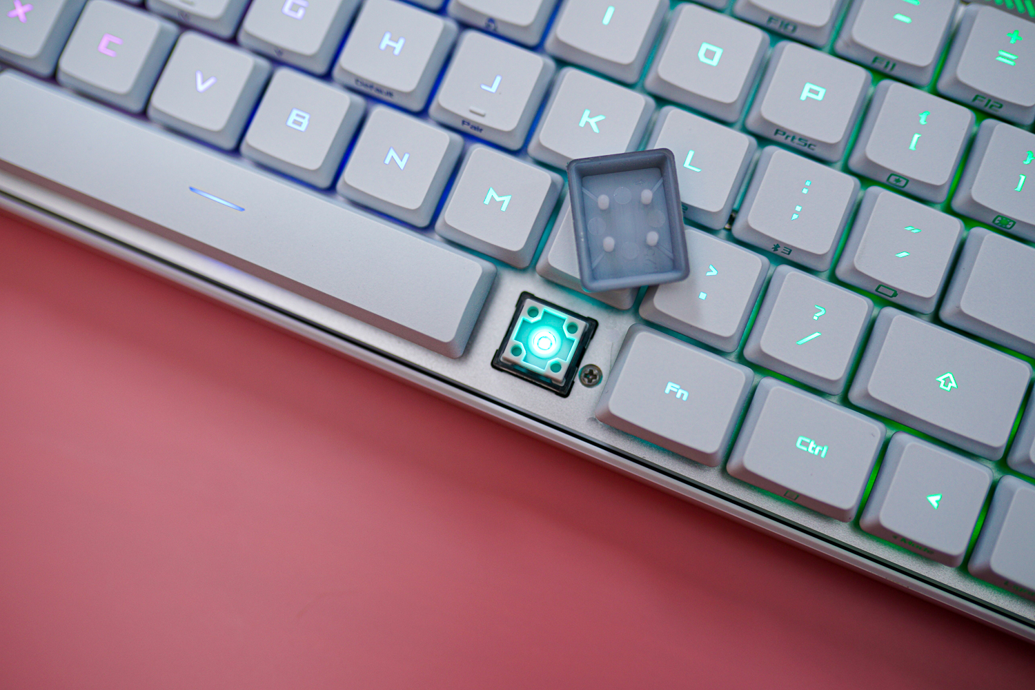 Key switches on the Falchion RX LP keyboard.