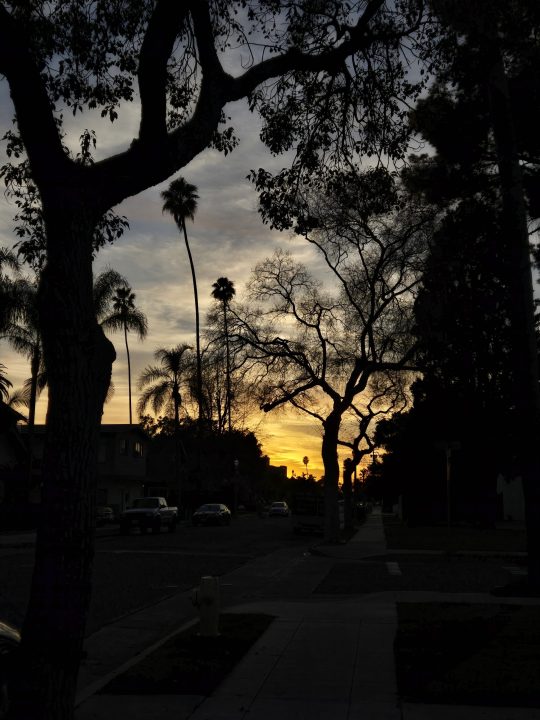 Закат с улицы, снятый на Samsung Galaxy S24.