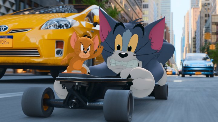 Tom the cat and Jerry the mouse on a New York City street.