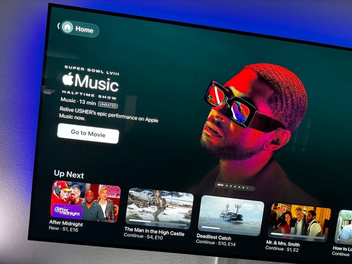 Usher's Super Bowl Halftime Show connected Apple TV.