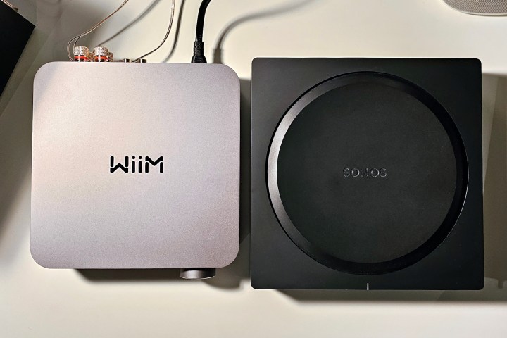 Wiim Amp and Sonos Amp (overhead view).