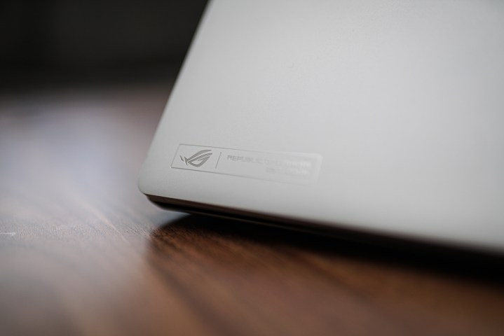 The ROG badge on the Asus Zephyrus G14.