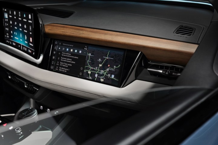 2025 Audi Q6 e-tron front-passenger screen.