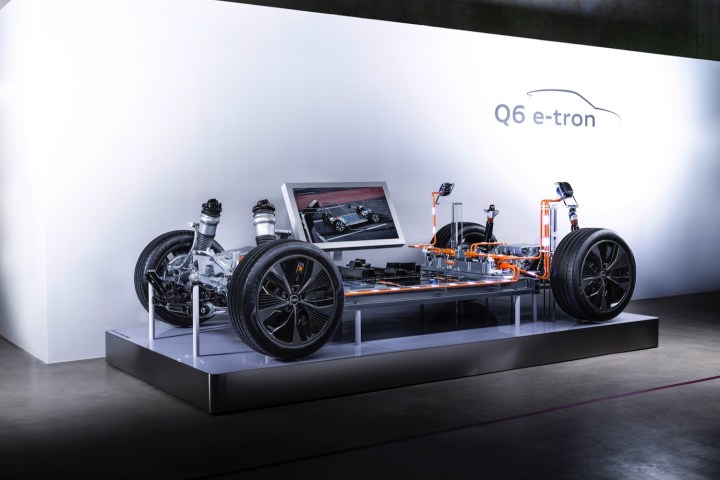 2025 Audi Q6 e-tron bare chassis.