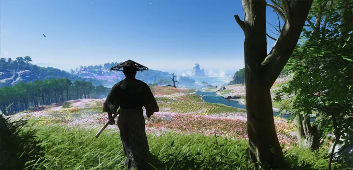 The PC version of Ghost of Tsushima Director's Cut.