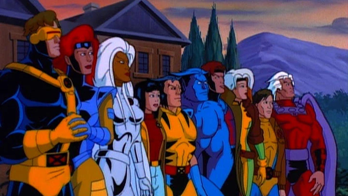 The X-Men and Magneto look on as Professor X departs in X-Men: The Animated Series.