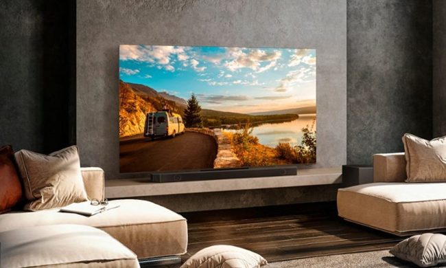 The Samsung QN900C Neo QLED 8K TV in a living room.