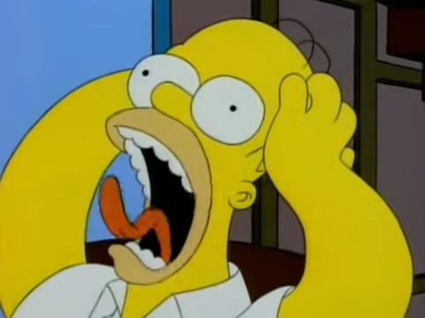 Homer gritando em "Os Simpsons".