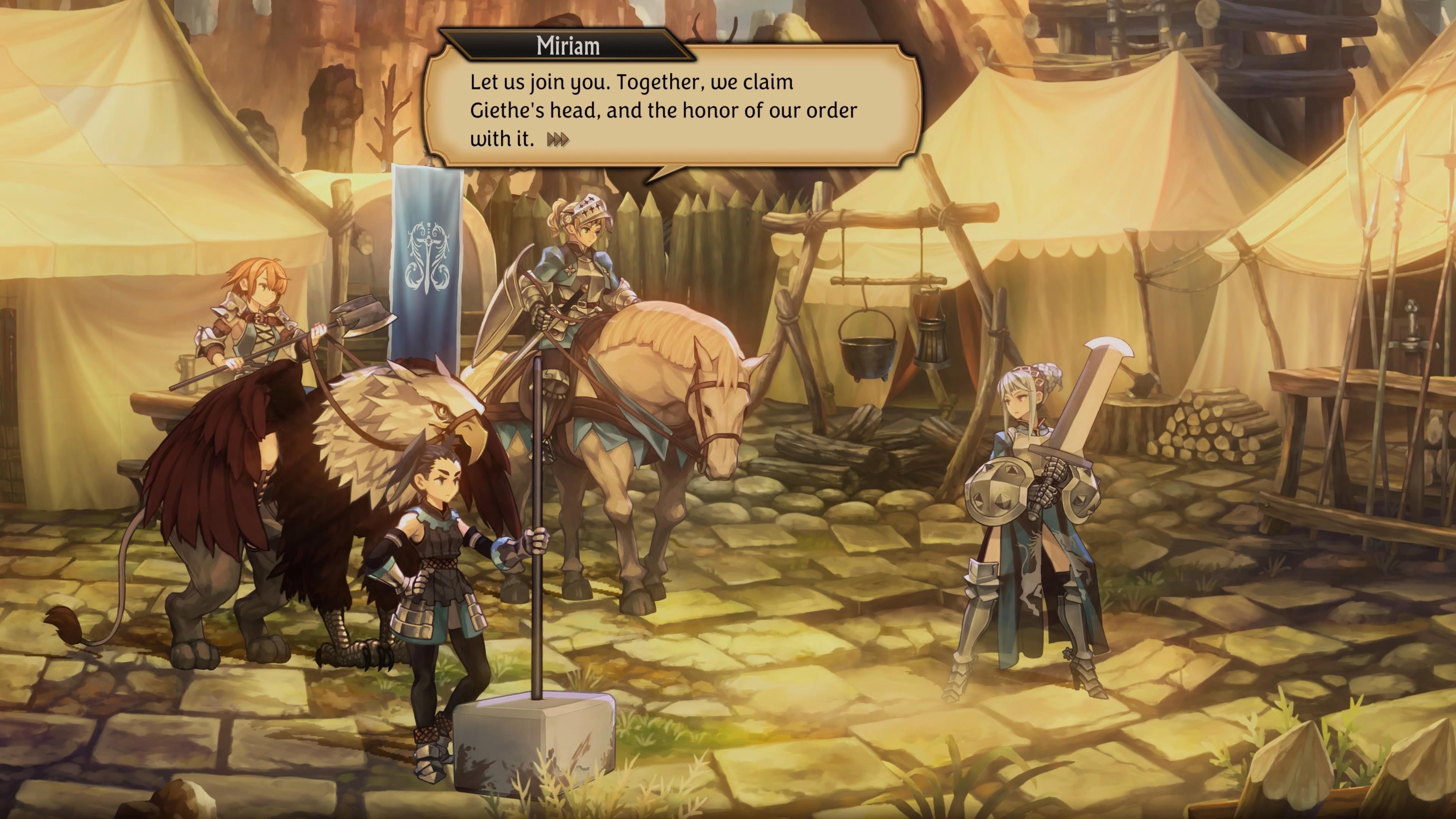 A cutscene takes place in Unicorn Overlord.