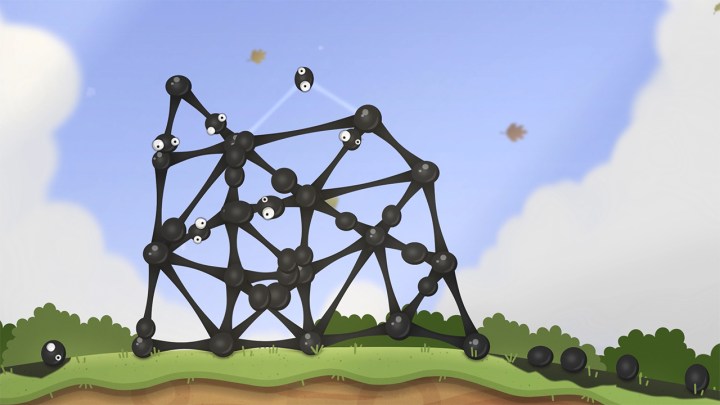 A built structure in World of Goo 2.