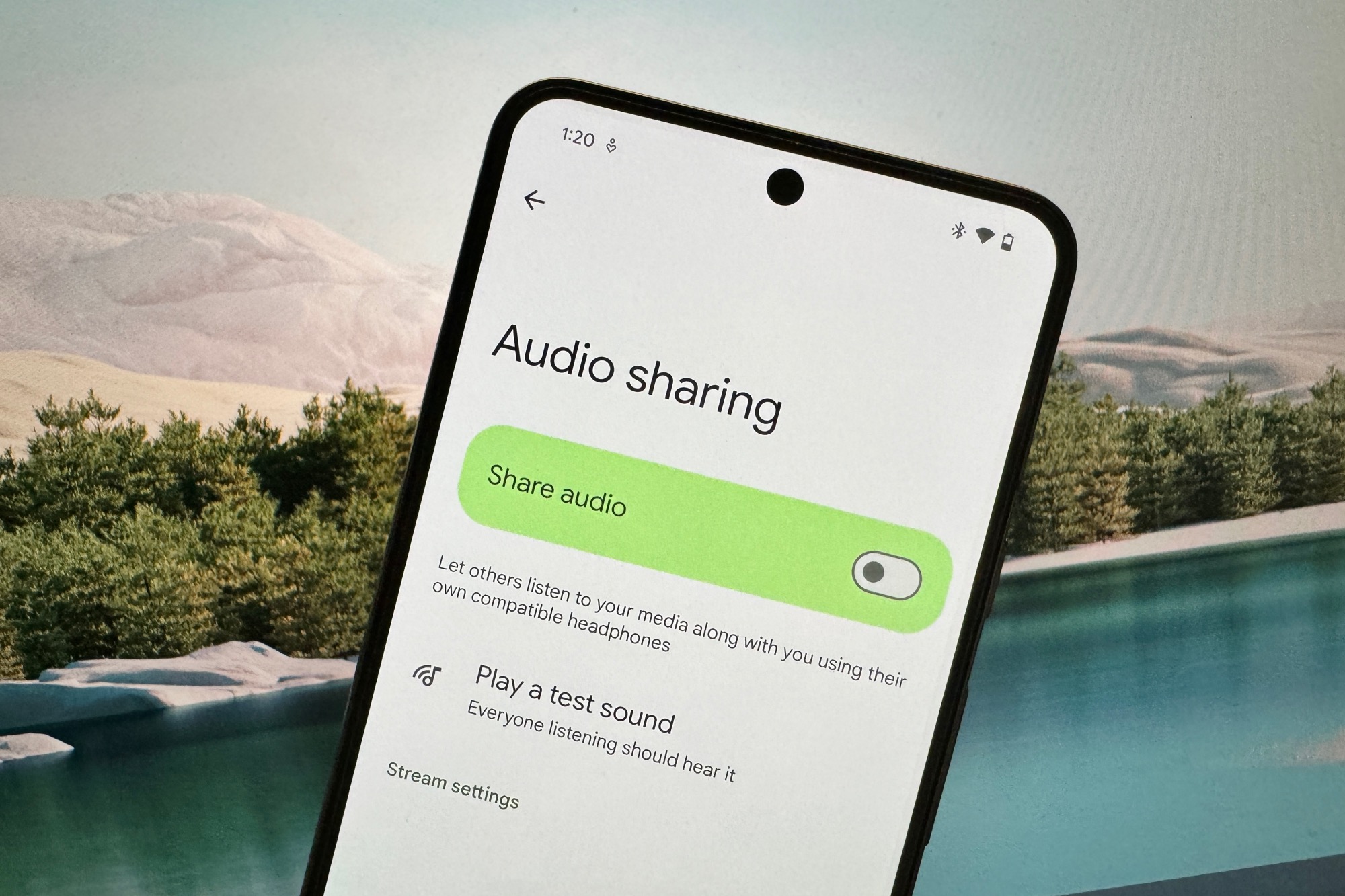 Sistema para compartir audio en Android 15.