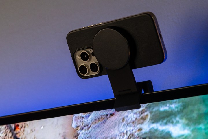 The Belkin iPhone Mount with MagSafe for Apple TV 4K.