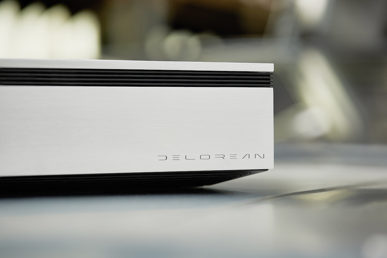 The Cambridge Audio Evo 150 DeLorean Edition integrated amplifier and network streamer – new DeLorean logo.