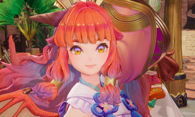Red-haired girl with horns and dragon wing in Visions of Mana