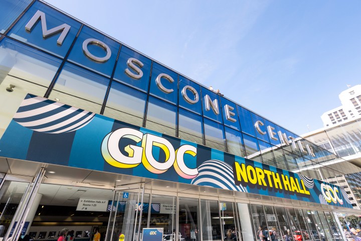 The Moscone Center's North Hall is covered in GDC signage.