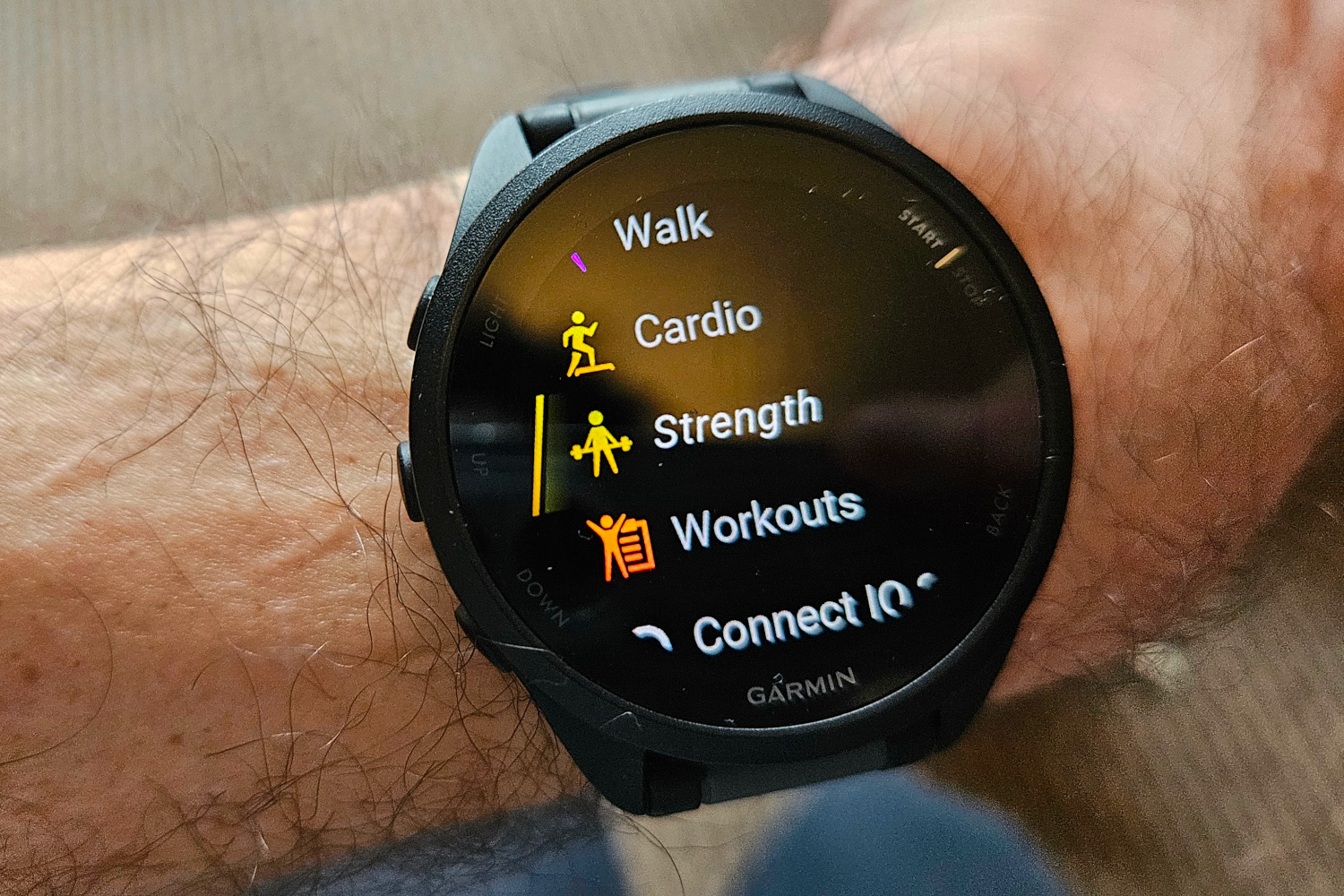 Workouts other than running on the Garmin Forerunner 165 Music.