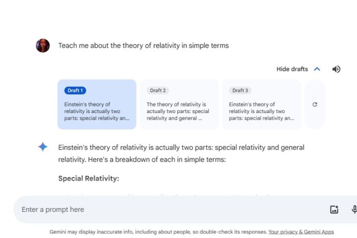 Google Gemini Theory of Relativity.
