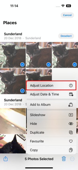 Adjusting the location of multiple images at once.