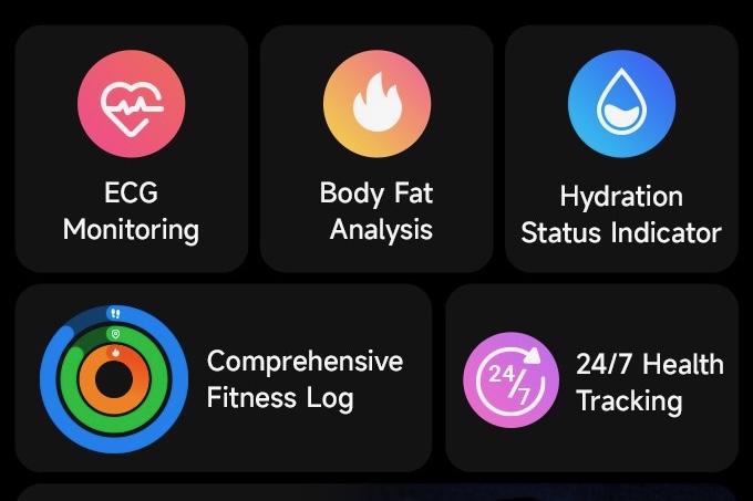 Health tracking features of the Ringo smart ring.