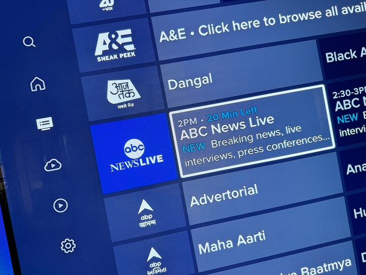The ABC News Live channel on Sling TV.