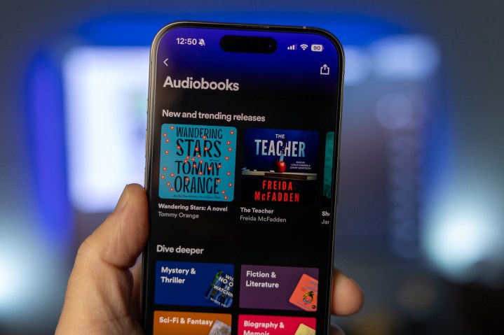 Audiobooks on Spotify on an iPhone.