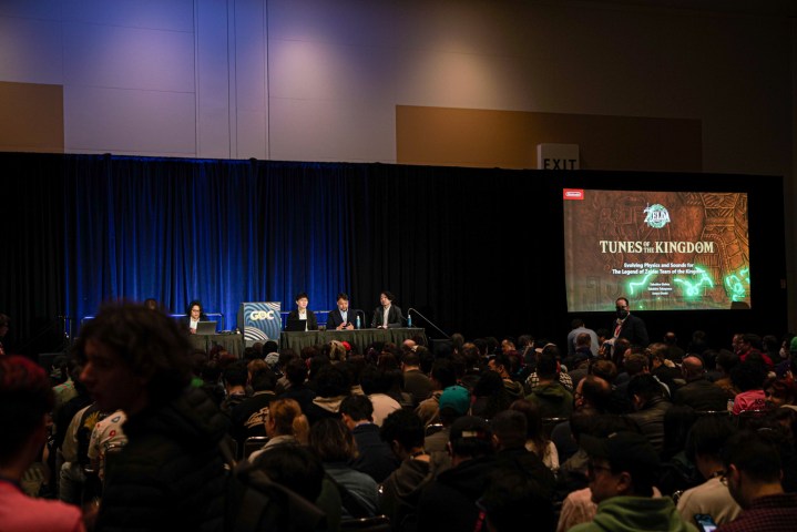 任天堂开发者在 GDC 的舞台上谈论《王国之泪》。