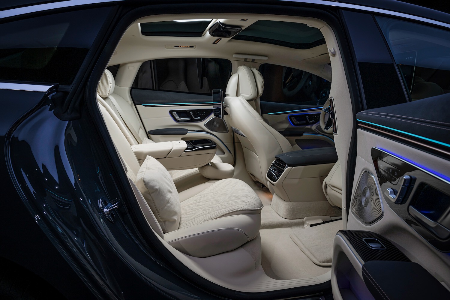 2025 Mercedes-Benz EQS sedan rear seats.