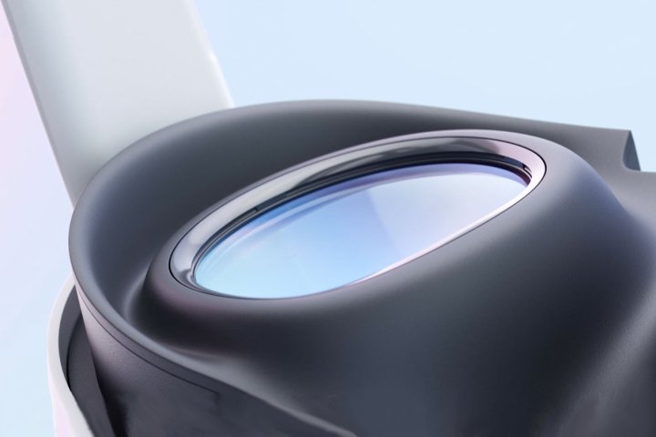 A closeup of the Meta Quest 3's pancake lenses.