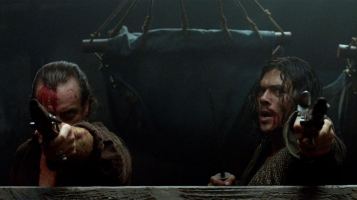 Toby Stephens and Luke Arnold in Black Sails.