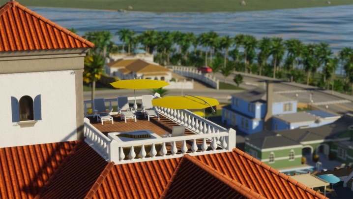 A screenshot from Cities: Skylines 2's Beach Properties DLC.