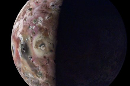 See a flyby of Io, a hellish moon with lakes of lava and an otherworldly mountain