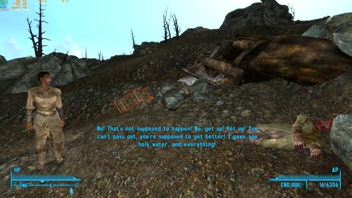 A restored cutscene in Fallout 3.