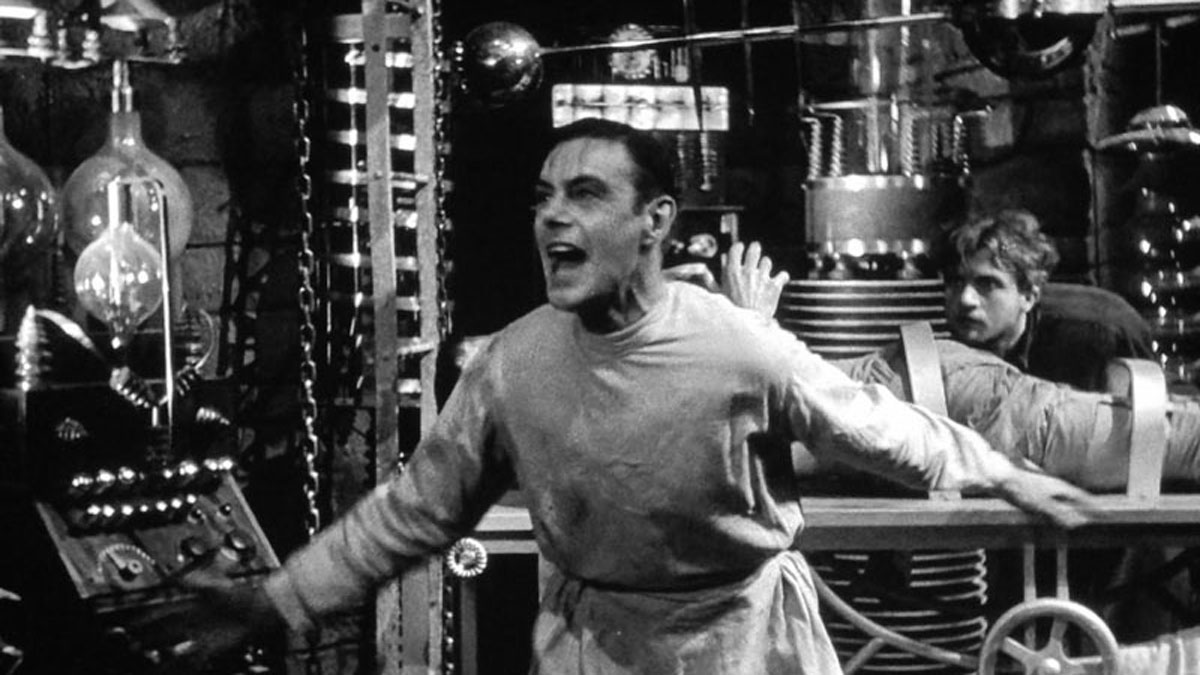 Colin Clive in Frankenstein.